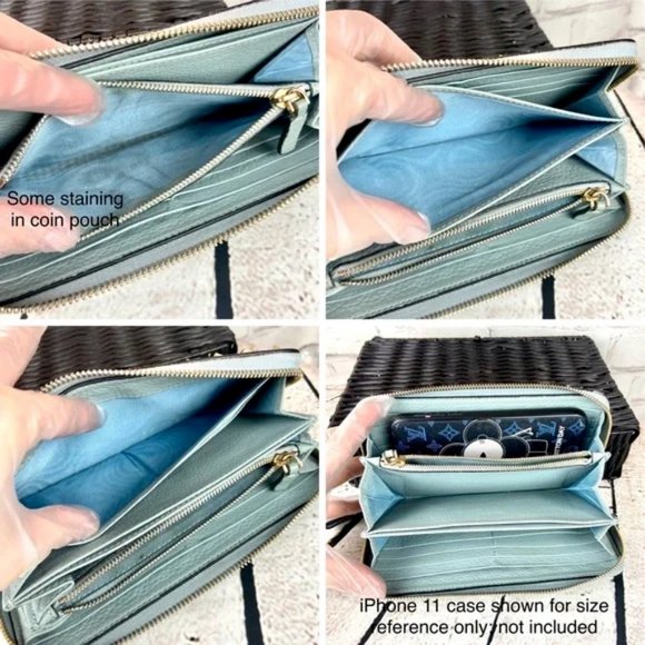 Valentino ROCKSTUD Garavani ZIPPY Zip around  long WALLET GREAT! - Picture 10 of 16